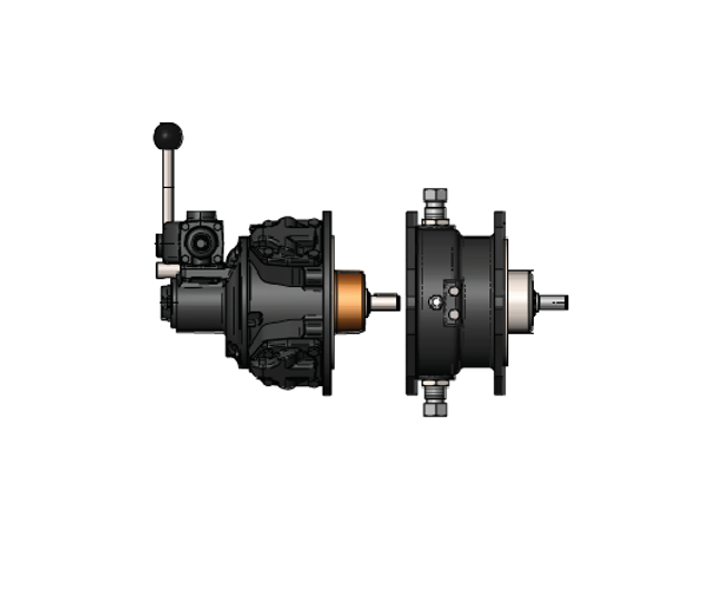 PISTON AIR MOTORS WITH BRAKES AND CONTROL VALVES